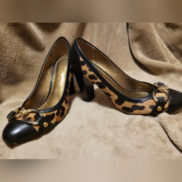 Vintage Coach pumps leopard print heels size 6.5 B - Picture 4 of 7